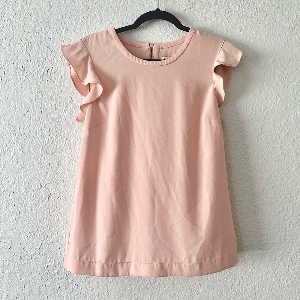 Pink Blouse with Flutter Sleeves